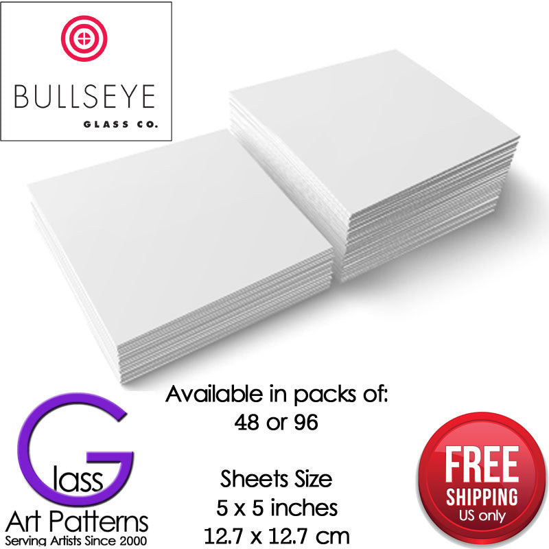 Bullseye Thinfire Shelf Paper 5" Square Pack of 48 or 96
