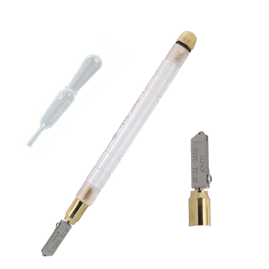 Top view of Toyo Acrylic Professional Cutter Clear Pencil Style TC-10 