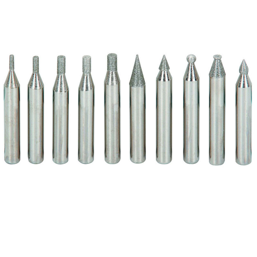 Glass Tool - Glass Diamond Drilling Bit Set of 10 Tip styles 1/4 inch shaft