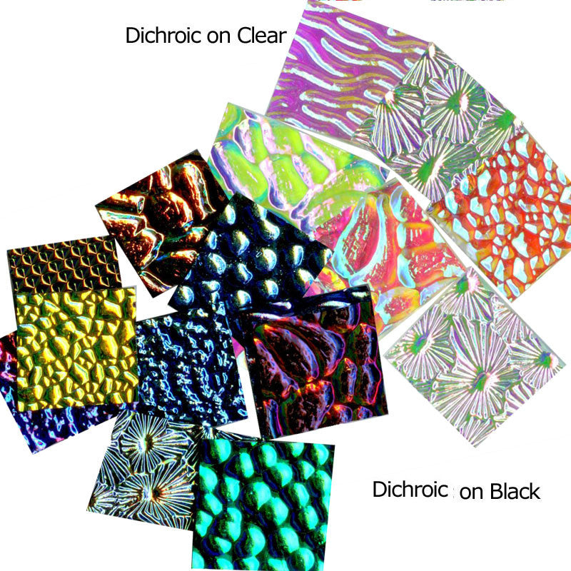 Dichroic Scrap Glass COE96 Wissmach Textures 2 Thin (96413) 1 ounce 