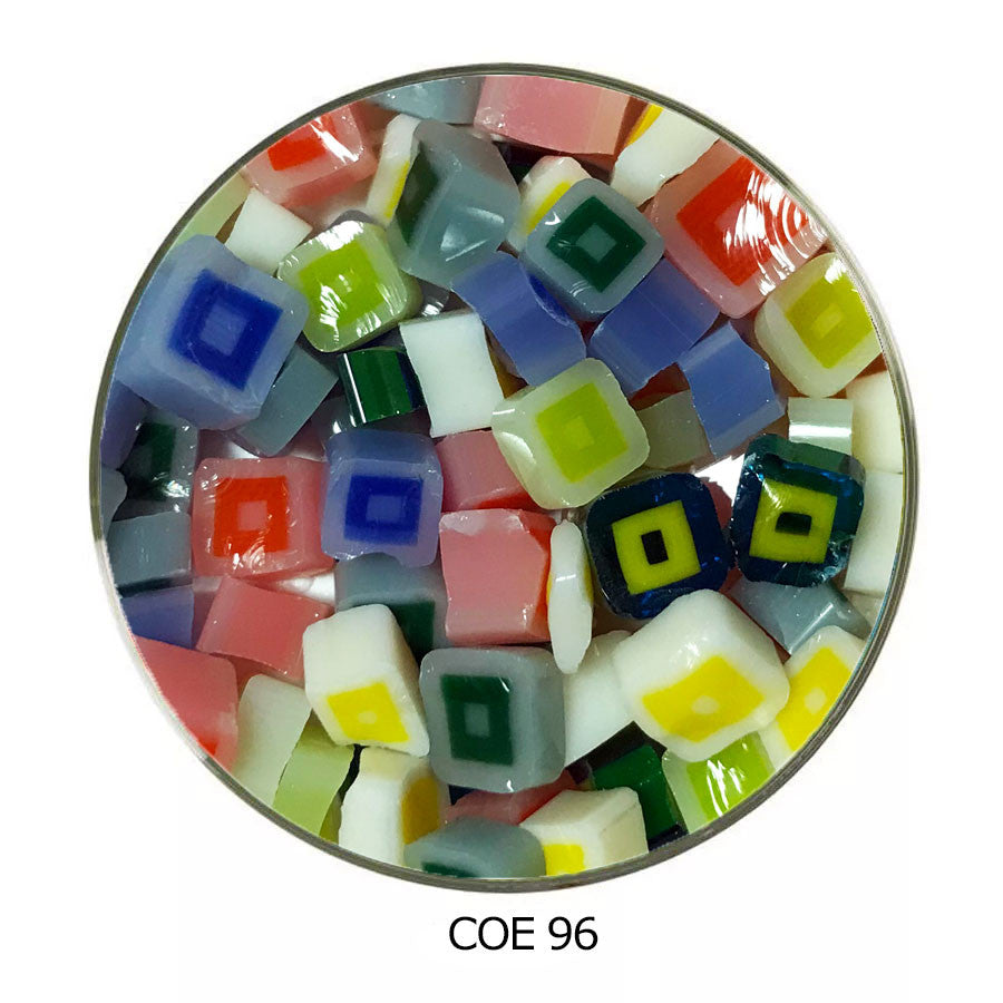 Murrini-Geometric Multi-Color Rainbow Hip to be Square COE96 (96459)
