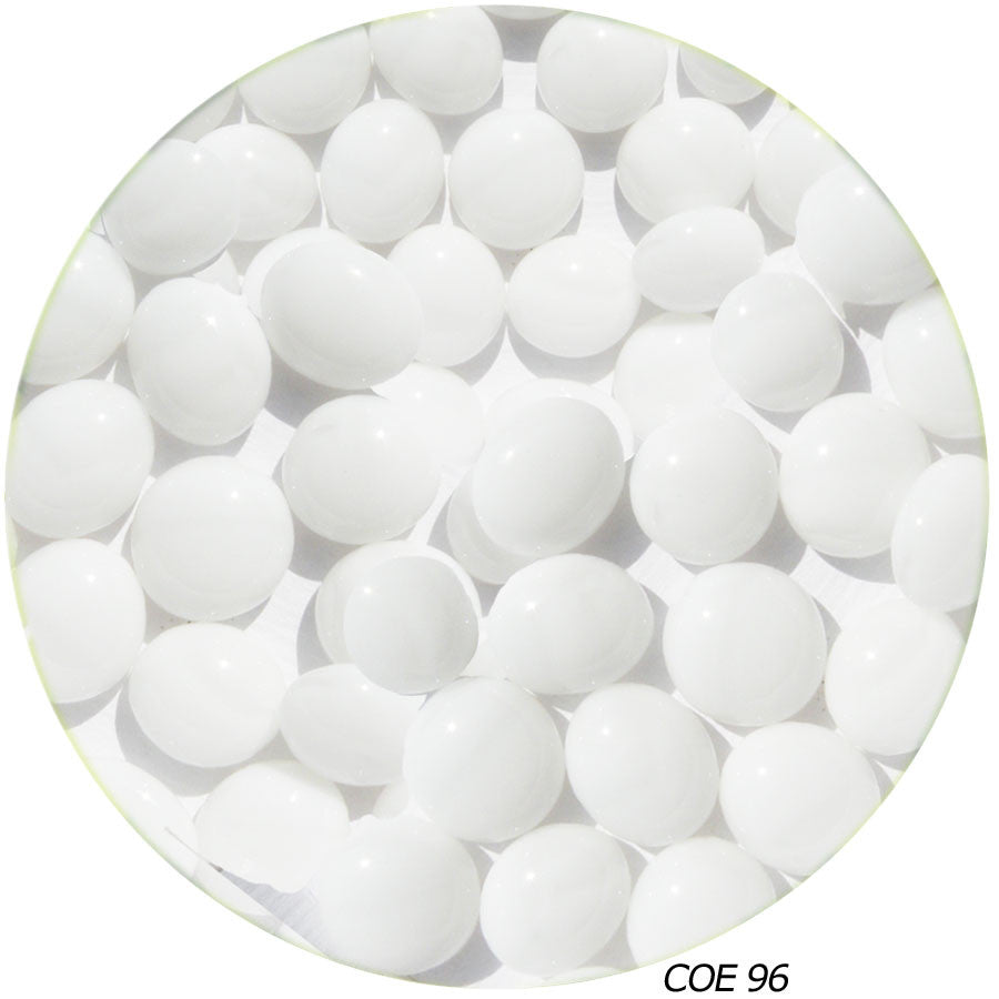COE 96 Fusible Glass Pebbles - White Opaque (96905-Pebble) 1//2 inch or 1/4 inch