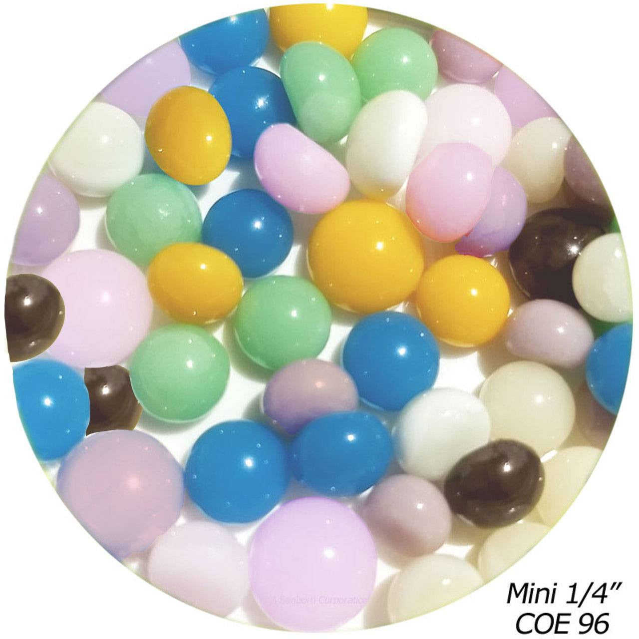 COE96 Fusible Glass Pebbles Polka Dot - Easter Spring Mix Opaque (96920-Spring-PS)