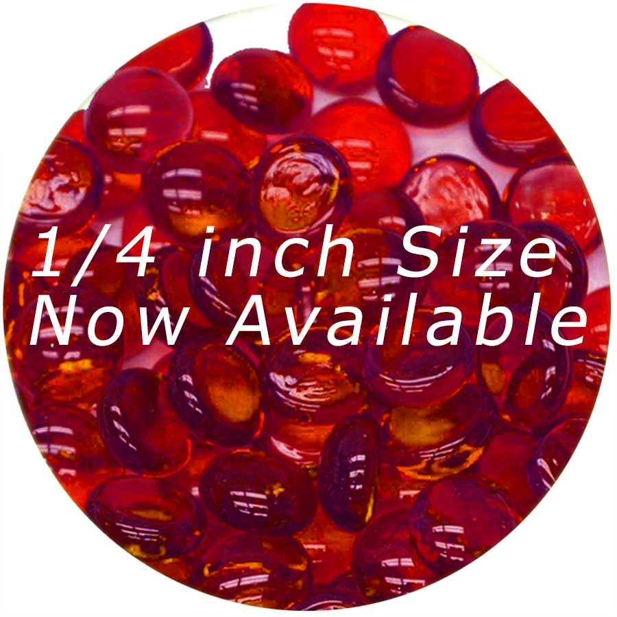 COE 96 Fusible Glass Pebbles - Red Transparent