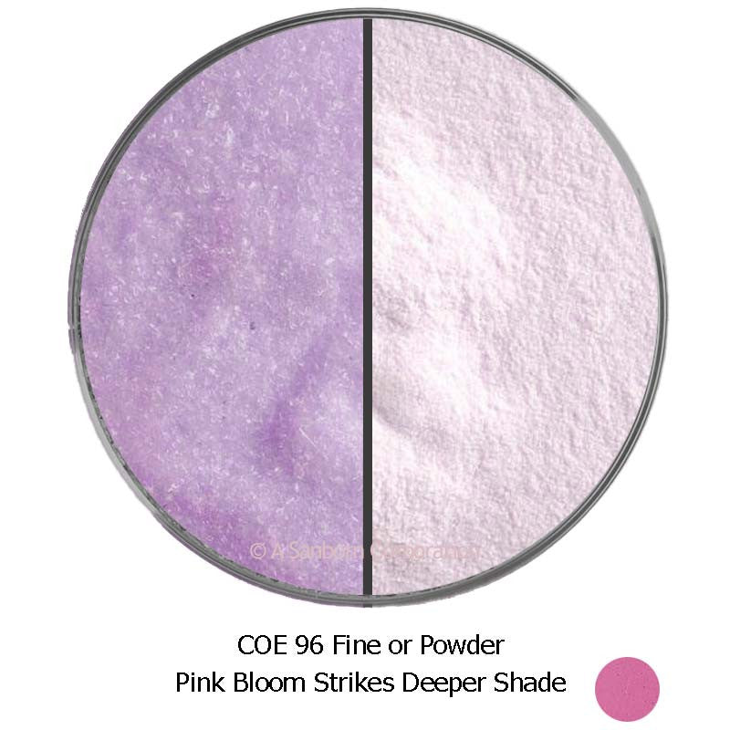 Coloritz Pink Bloom Glass Frit Colorant COE96 Opal Striker in Fine or Powder Glass Frit