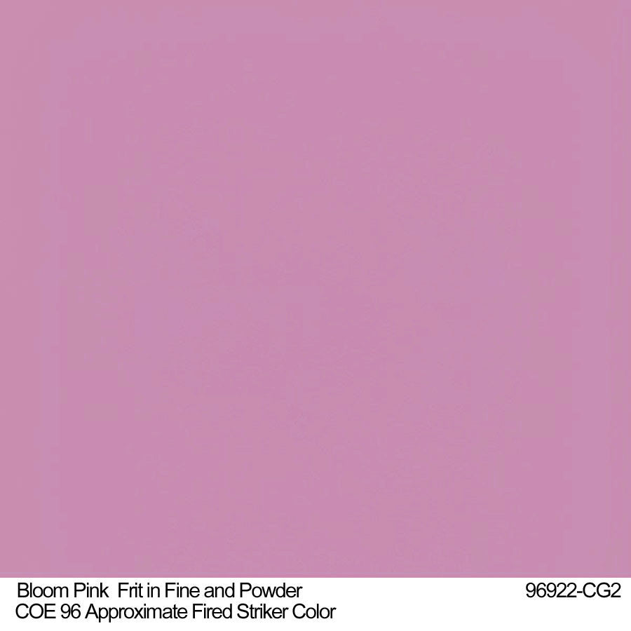 Approximate Color of Coloritz Pink Bloom Glass Frit Colorant COE96 Opal Striker when Kiln Fired
