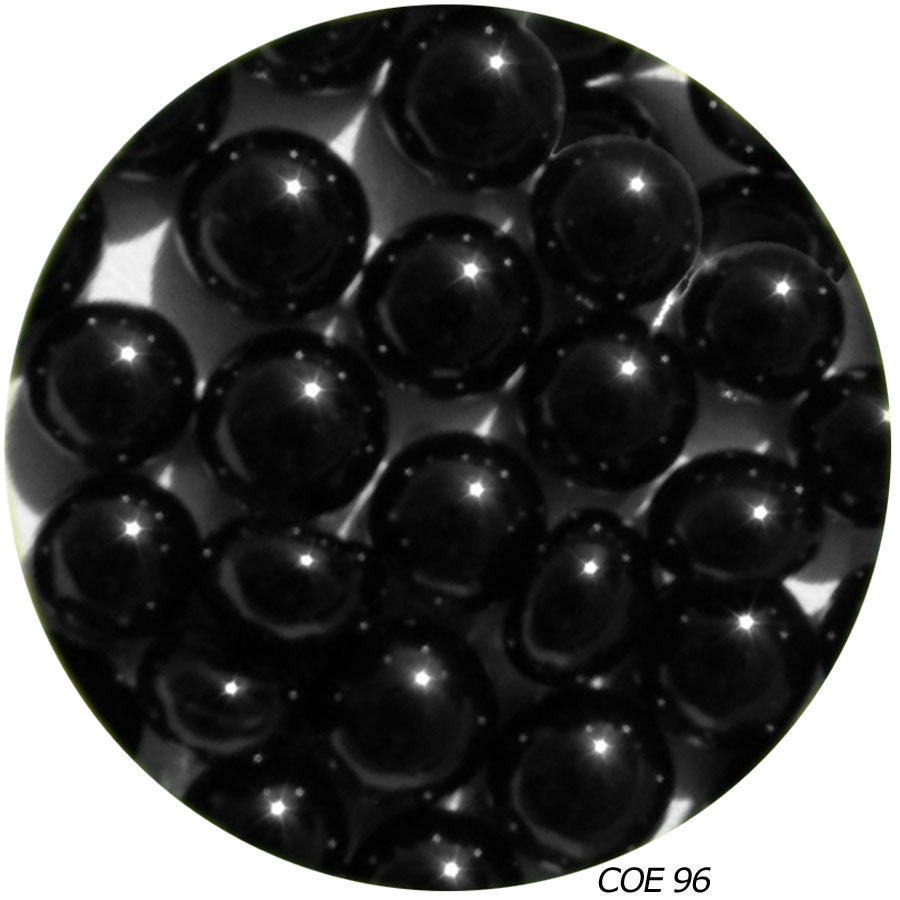  COE96 Fusible Glass Pebbles - Black Opaque (96928-Pebble) 1/4" or 1/2"
