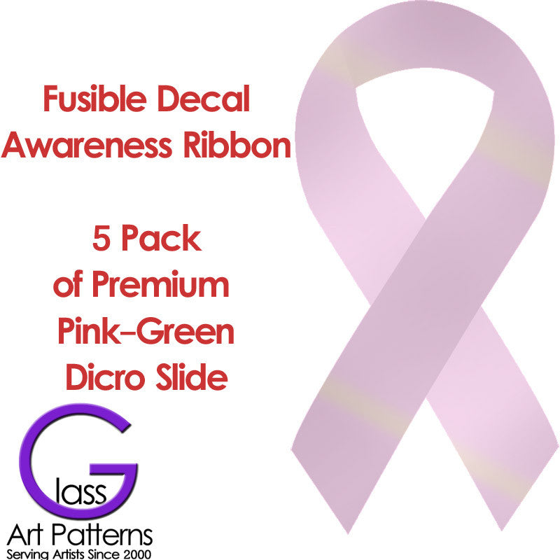 Dicro Decal Designs Pink Awareness Ribbon 5 Pack Dichroic – Go Fusing