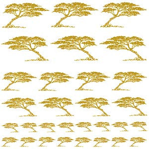 Serengeti Trees 22k Low Fire Gold Fusible Decal 