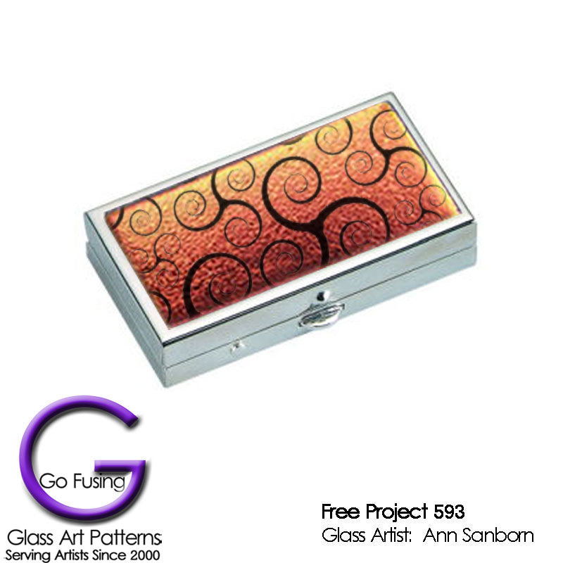 Free Glass Project Fused Glass Dichroic Pill Box