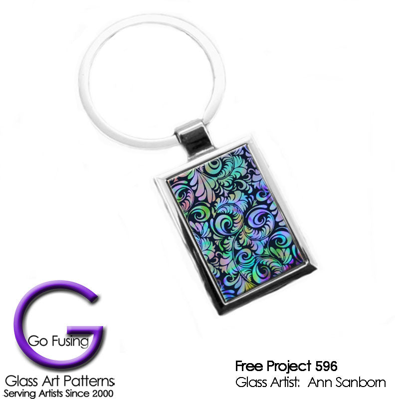 Never forget your keys with custom dichroic glass key chain.  Free Glass Project 596 by Artist Ann Sanborn