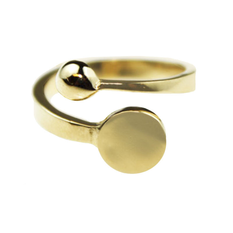 Adjustable Ring Blank 18k Gold Plated Plain 10 mm Glue-on Pad