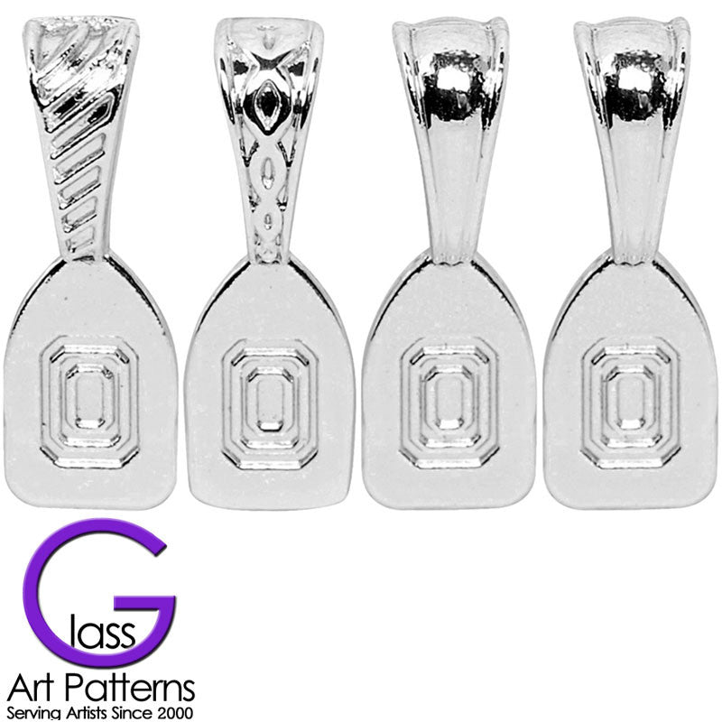 Jewelry Bail: Sterling Silver Plated Art Bail Set of 4