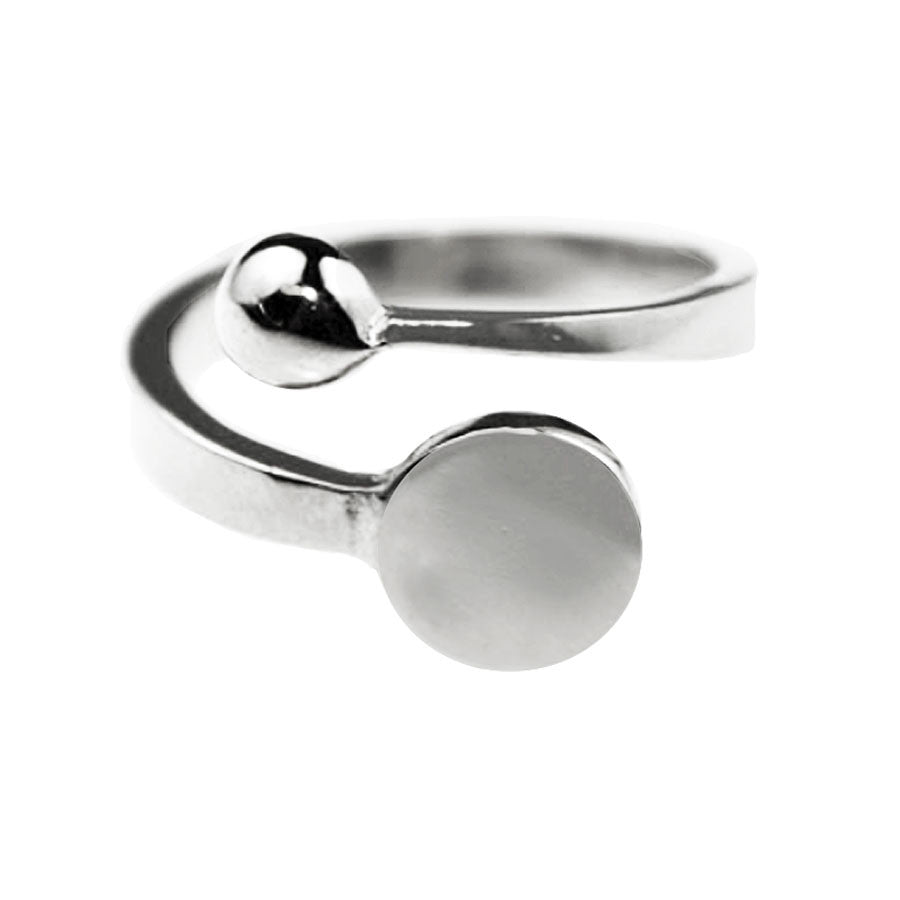 Adjustable Ring Blank Silver Plated Plain 10 mm Glue-on Pad