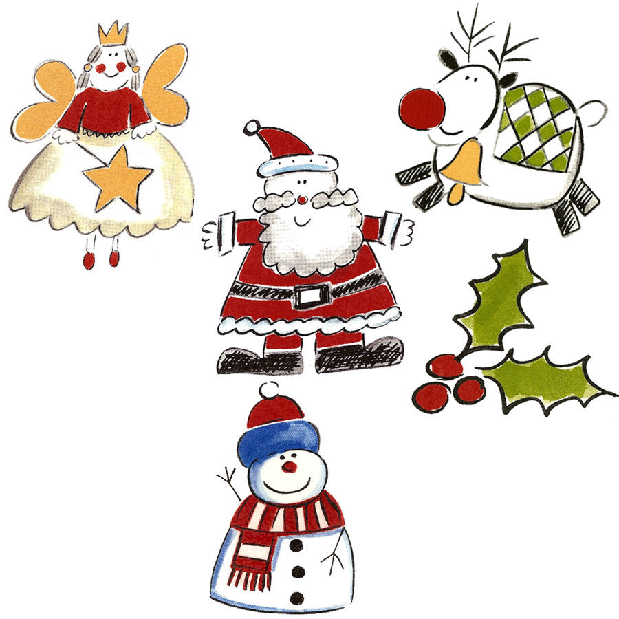 Christmas Whimsy decal fused glass or ceramics (33305)