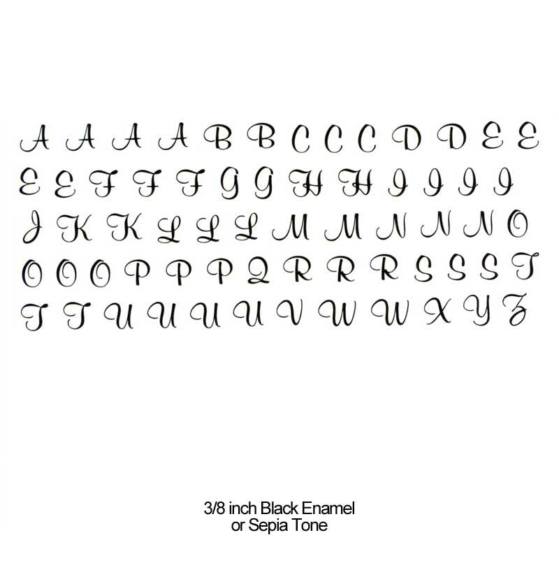 Alphabet Italic Letters Decal Black  3/8" Fused Glass (33317-L)