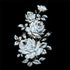 White: Flowers Roses with Gold Accents (Fused Glass Decal) Qty 4