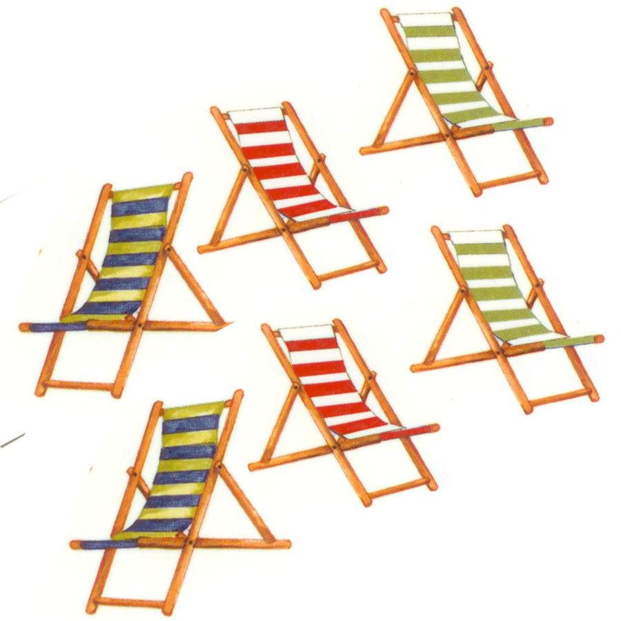 Beach Chair Fused Glass Decal Ceramic Waterslide Set (33341)