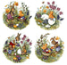 East Bunny Fused Glass Decal Ceramic Waterslide Set of 4 (33343)
