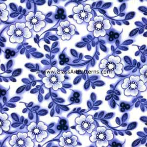 Blue Chintz Decal Fused Glass or Ceramics