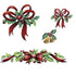 Christmas Ribbons Garland Set Fused Glass Decal