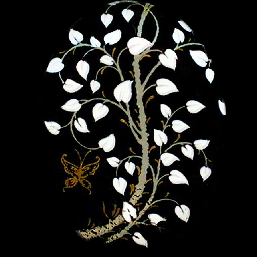 Tree & Butterfly Gold Accent Fused Glass Decal (33382)