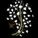 Tree & Butterfly Gold Accent Fused Glass Decal (33382)