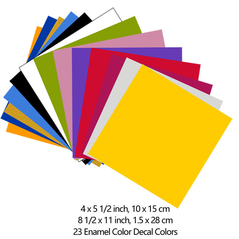 23 Colors Sample Set: Enamel Decal Fused Glass Ceramic Waterslide (33395)