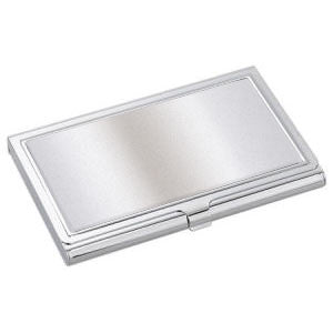Rectangular Card Case Business Card Case Rectangle, Silver Tone with glue-on pad – Go Fusing