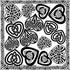LOW to HI FIRE Celtic Hearts (Lead Free) Black Enamel Fusible Decal (4" x 4")