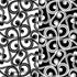 LOW to HI FIRE Background Flower Scrolls (Lead Free) Black Enamel Fusible Decal (4" x 4")