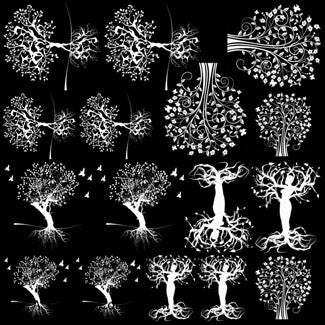 LOW to HI FIRE Tree of Life I (Lead Free) White Enamel Fusible Decal (4" x 4")