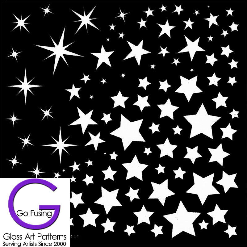 White Star Fused Glass Decal or Ceramic Decal