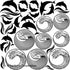 LOW to HI FIRE Dolphins & Waves (Lead Free) Black Enamel Fusible Decal (4" x 4")