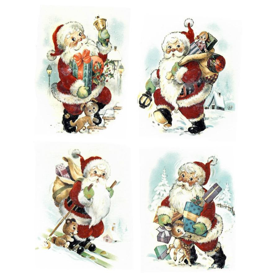 Classic Christmas Santa Decal Set Fused Glass or Ceramics (33622)
