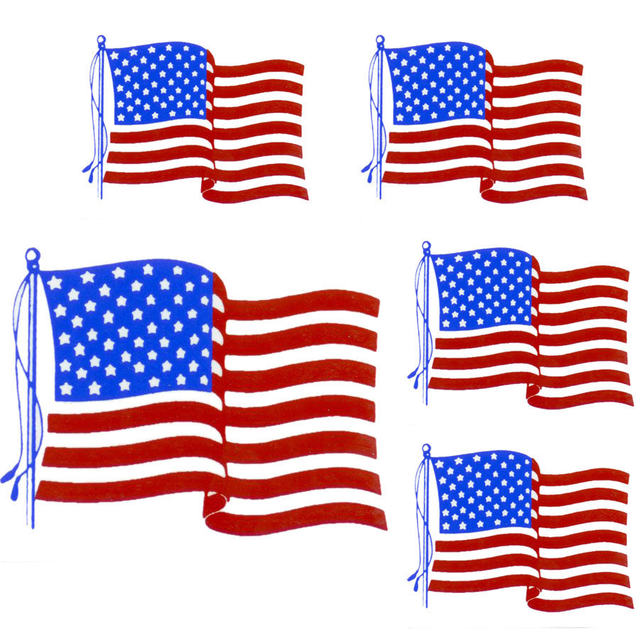 American Flag Decals II Fused Glass Decal (33628)