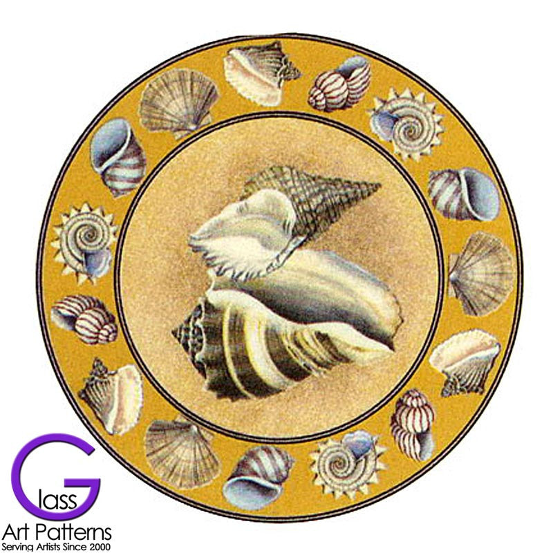 Fusible Decal Colored Coaster Size Sea Shell Beach Sand