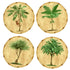 Palm Trees Round Set of 4 Waterslide Decal 2 sizes