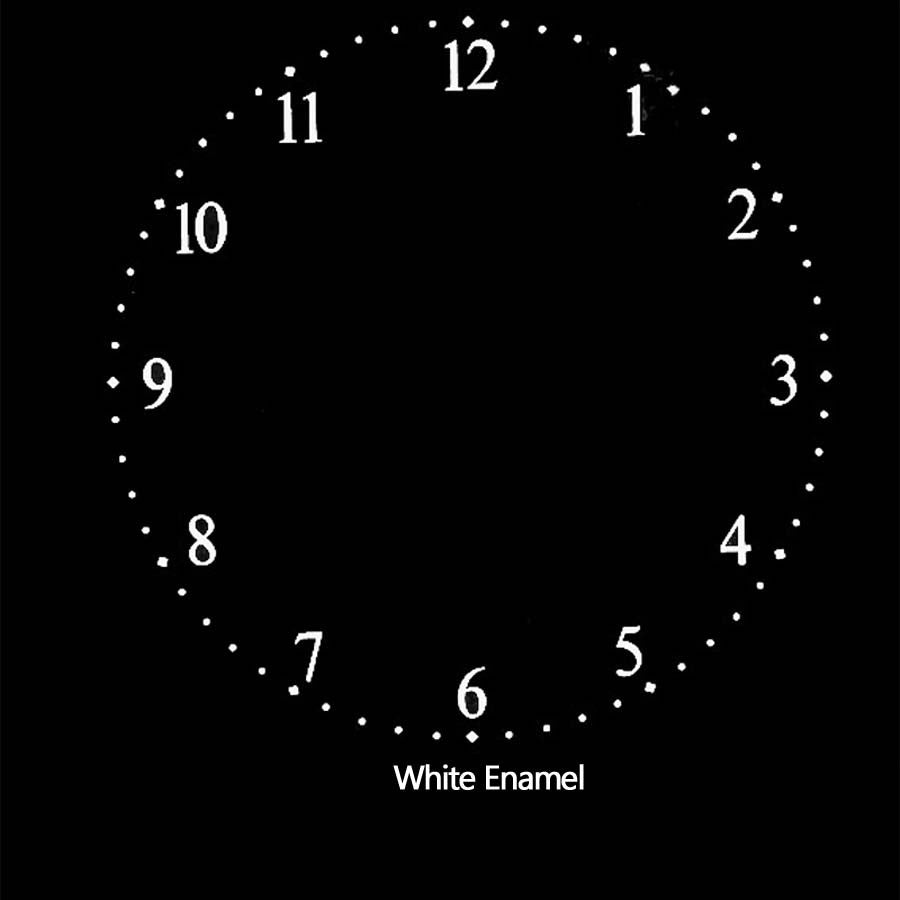 Fused Glass Decal Clock Face Number White Enamel Waterslide Ceramic
