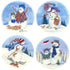 Glass Fusing Decal Snowmen Scenes 4 Circle Design Pack