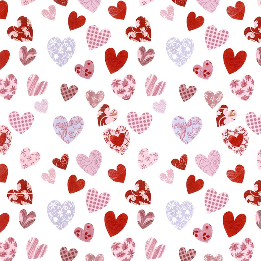 Hearts Patterned Decal Fused Glass or Ceramics