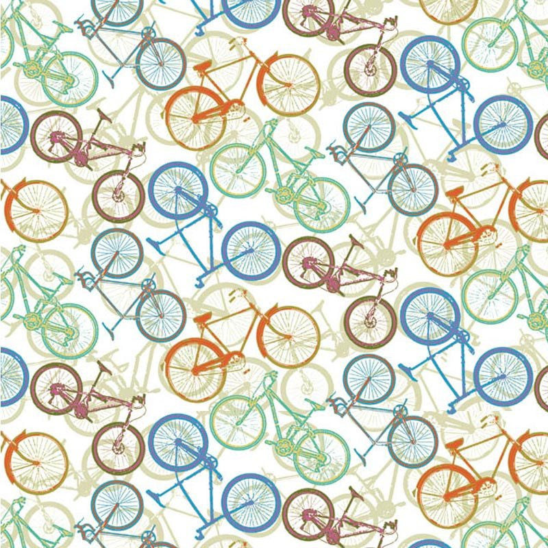 Bicycles Decal Multi Color Fused Glass or Ceramics