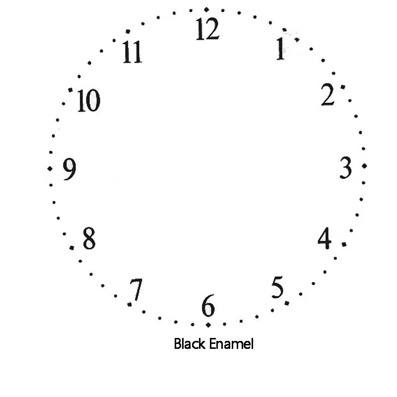 Fused Glass Decal Clock Face Number Black Enamel Waterslide Ceramic (33729)