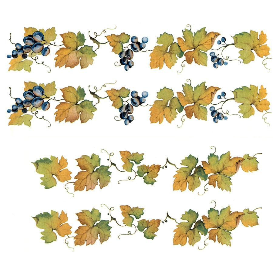 Grapevines and Grapes Fused Glass Decal 