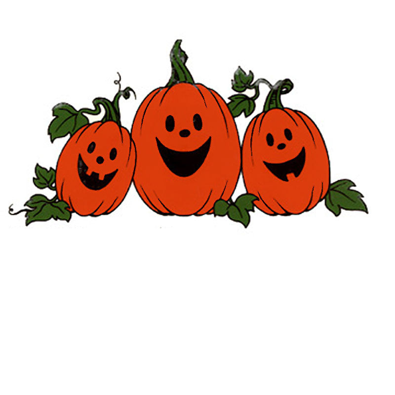 Halloween Fusible Decal Jack-O-Lantern Trio Hi Fire Orange SKU 33739