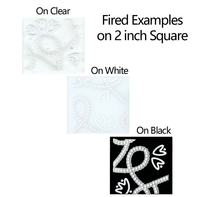Scrolling Rope Decal fused to Clear Glass , White and Black opaque Examples 