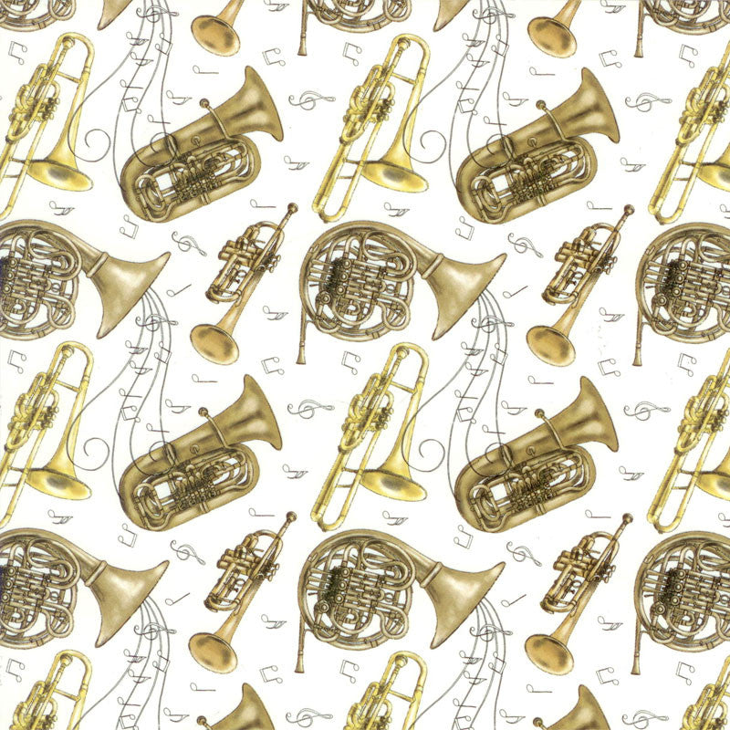 Brass Instruments Decal Fused Glass or Ceramic Waterslide