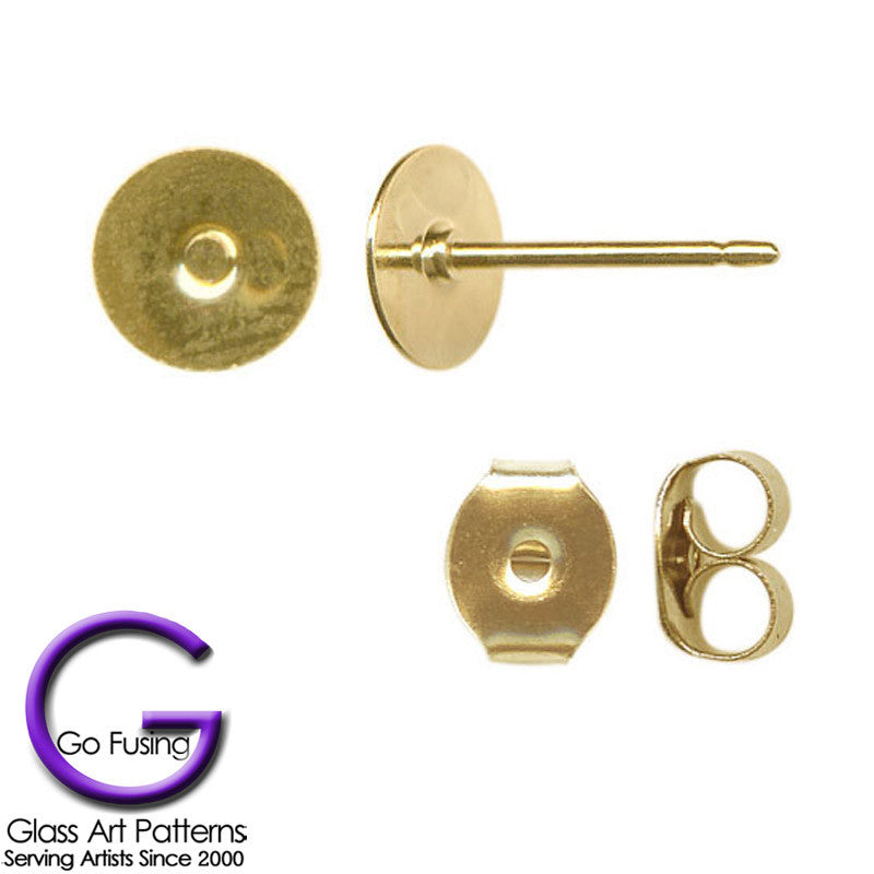 Earring Post Gold plated 10 Sets