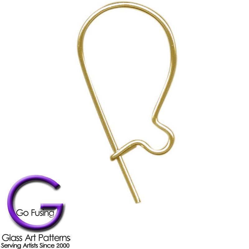 Earring Finding: Kidney Earring Wire Gold Plated