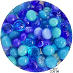 COE 96 Fusible Glass Pebble - Multi-Color Blue Mix